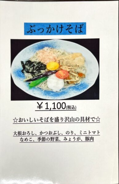 蕎麦や 菅井百貨店 メニュー ぶっかけそば